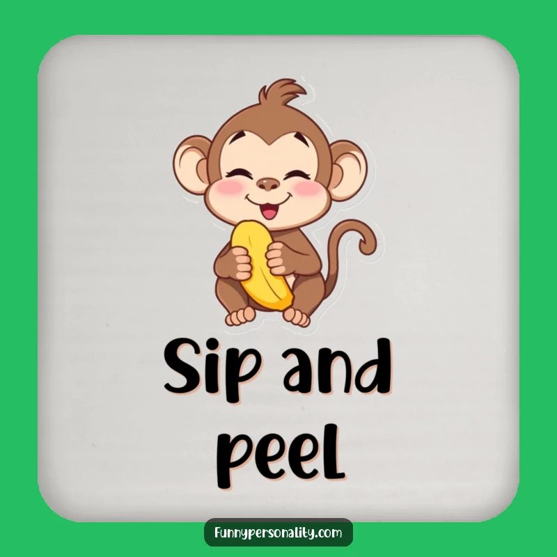 Funny Monkey Coaster - Protect Surfaces with a Silly Face