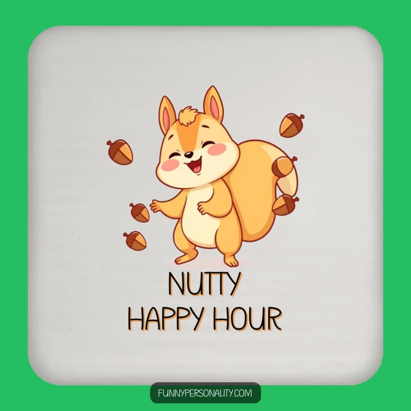 Funny Squirrel Juggling Drink Coaster - Cheerful Protector for Happy Tables