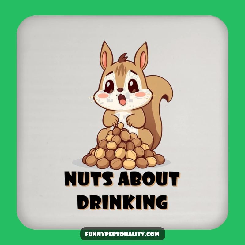 Funny Surprised Squirrel Coaster: Protect Surfaces with Dropped Nuts, Gift Set