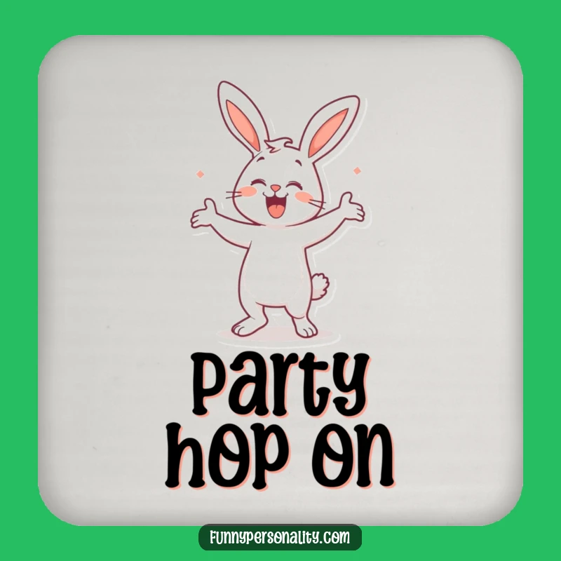 Funny Bunny Dance Drink Coaster: Keep Your Surface Groove-Free!