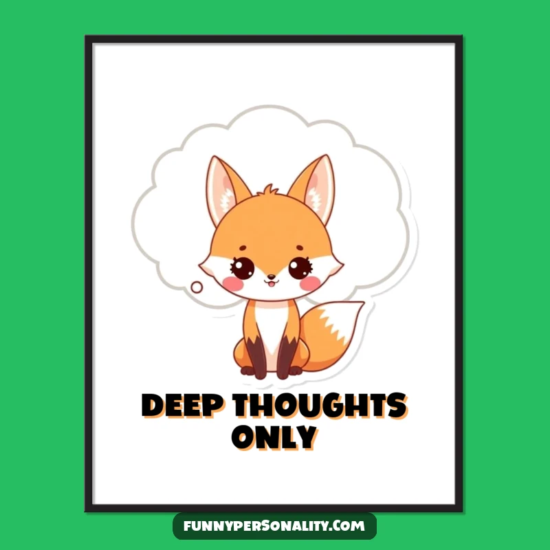 Funny Fox Thought Bubble Poster: Majestic Musings for Your Wall!
