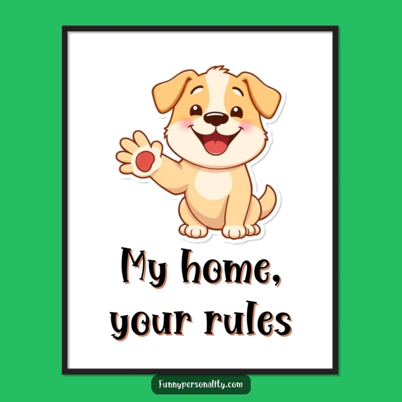 Funny Dog Welcome Poster: Charming & Humorous Wall Art Gift