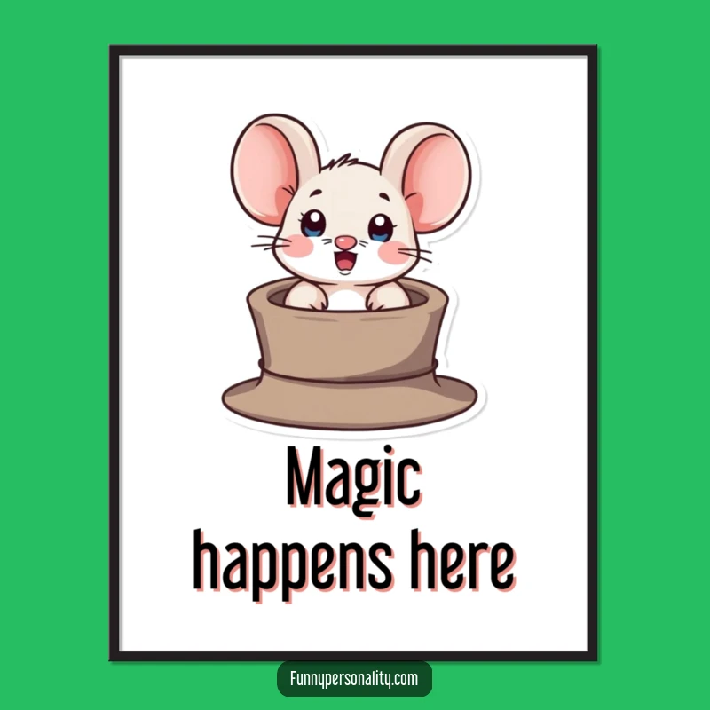 Funny Mouse Poster: Decorate with Surprise and Tiny Hat Magic!