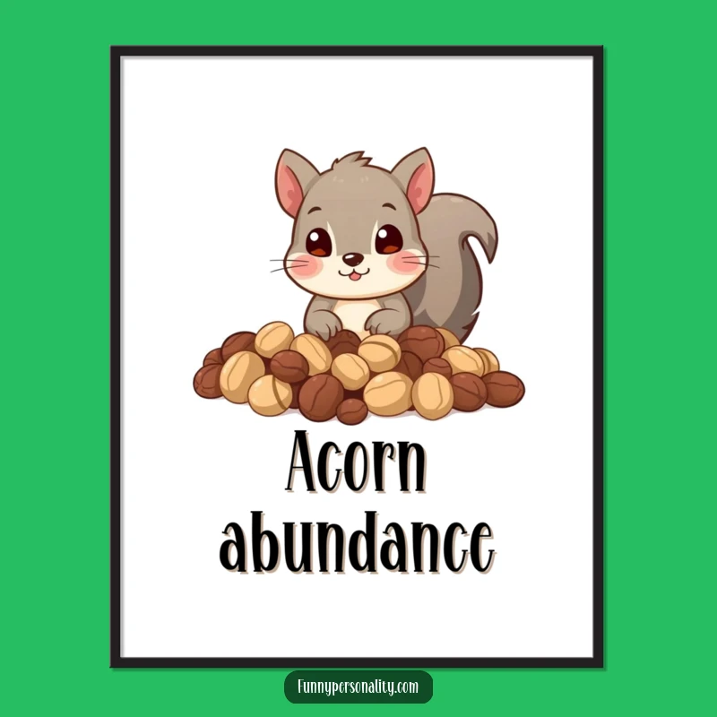 Funny Squirrel Stash Poster: Nutty Art for a Perfect Gift