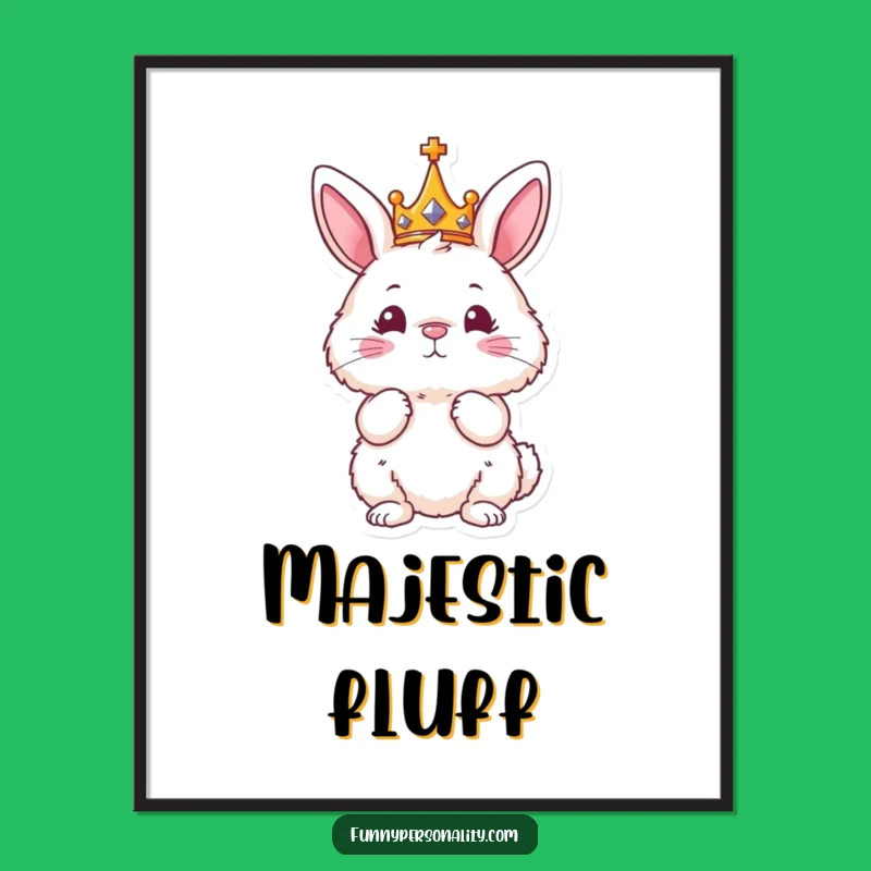 Funny Bunny King Poster - Artistic Regal Character Art Print