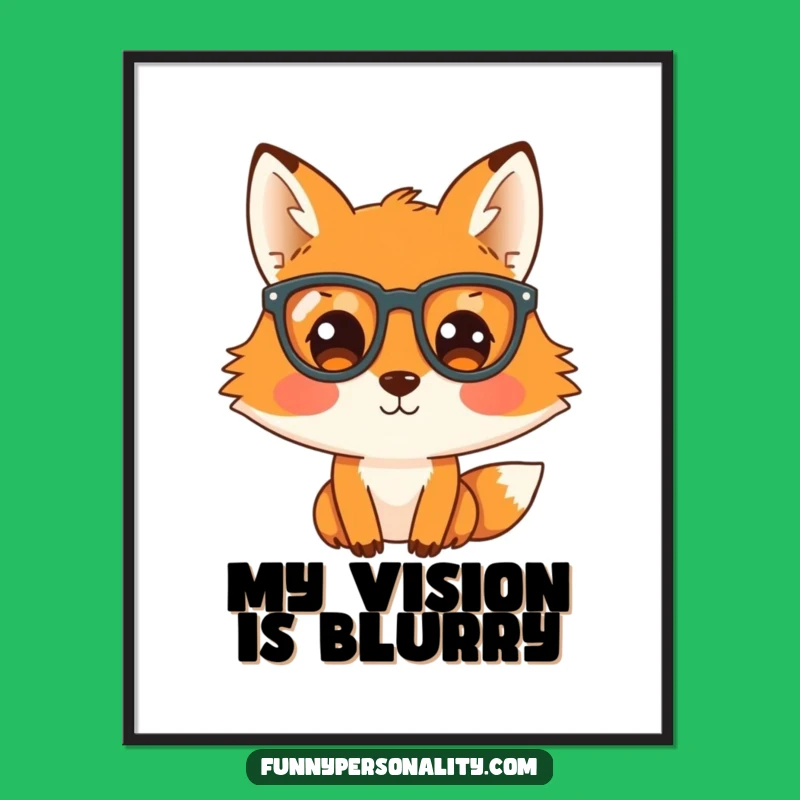 Funny Fox Poster: Curious Character in Glasses, Perfect Quirky Wall Art Gift