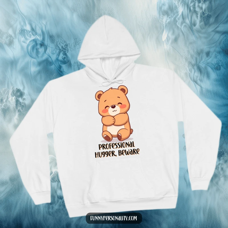 Funny Bear Hug Hoodie with a delightful bear character extending a warm, welcoming hug, designed for ultimate comfort and cheer.