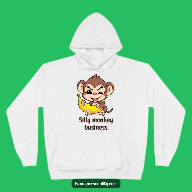 Funny Mischievous Monkey Hoodie: Cozy Banana Balance, Ultimate Funny Gift