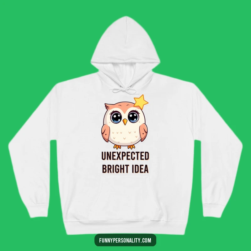 Funny Owl Surprise Hoodie: Cozy Wide-Eyed Night Sky Wear, Excellent Funny Gift