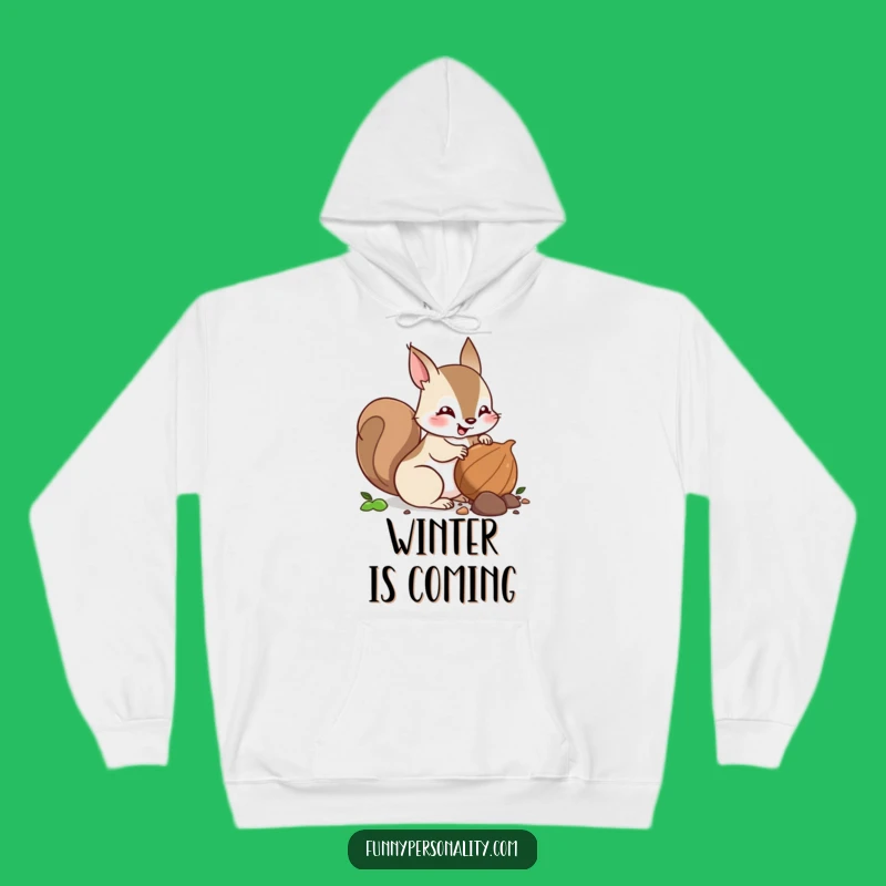 Funny Squirrel Nut Burying Hoodie: Cozy Up for Winter Snacking!