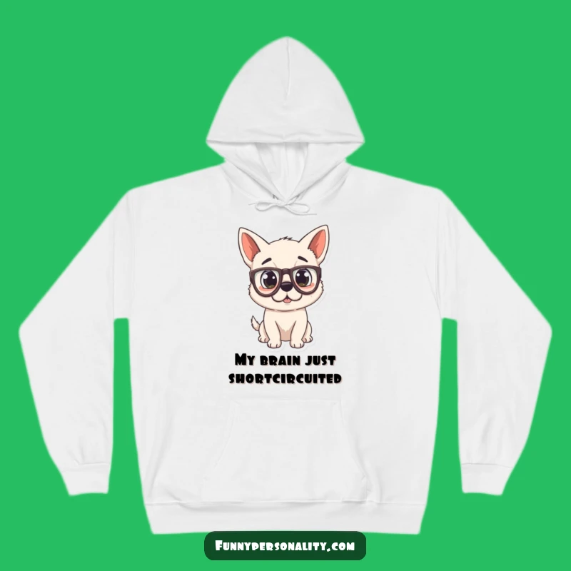 Funny Surprised Dog Hoodie: Cozy Wear with a Shocked Pup in Glasses, Great Funny Gift