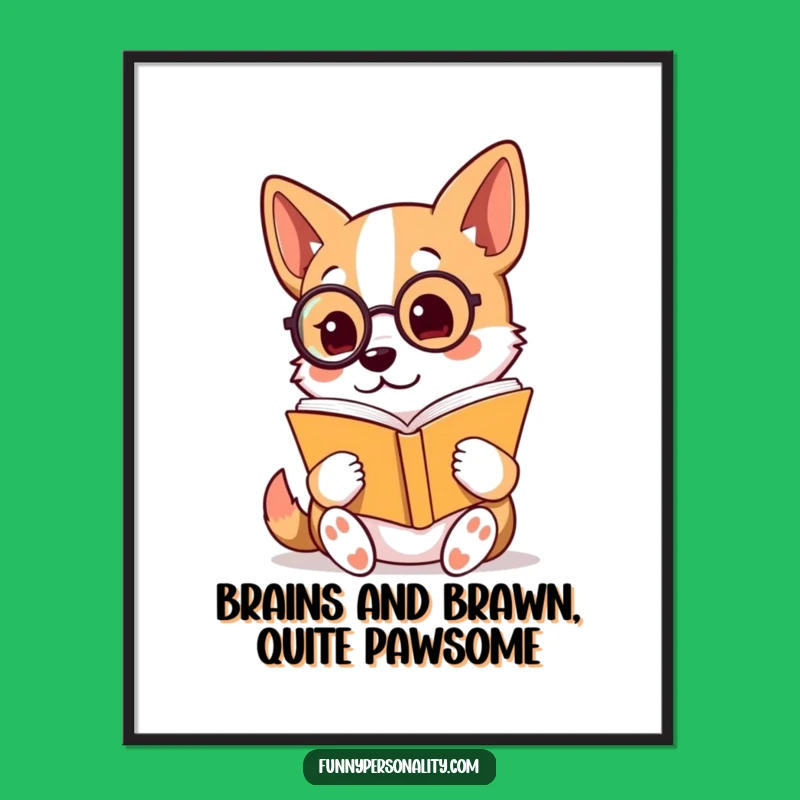 Funny Free Printable Wall Art: Dapper Dog Reader - Whimsical Downloadable Decor