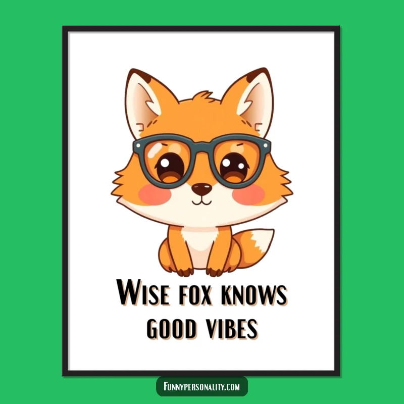 Free Printable Wall Art: Funny Fox with Glasses, Whimsical Downloadable Decor