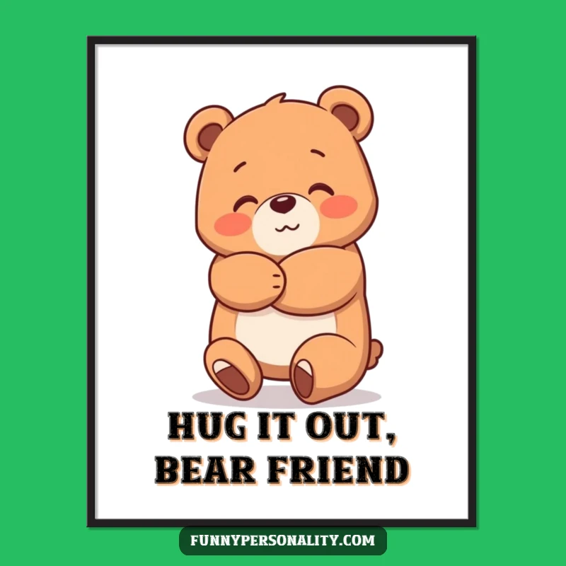 Funny Free Printable Wall Art: Bear Hug Humor, Downloadable Art for Your Home!