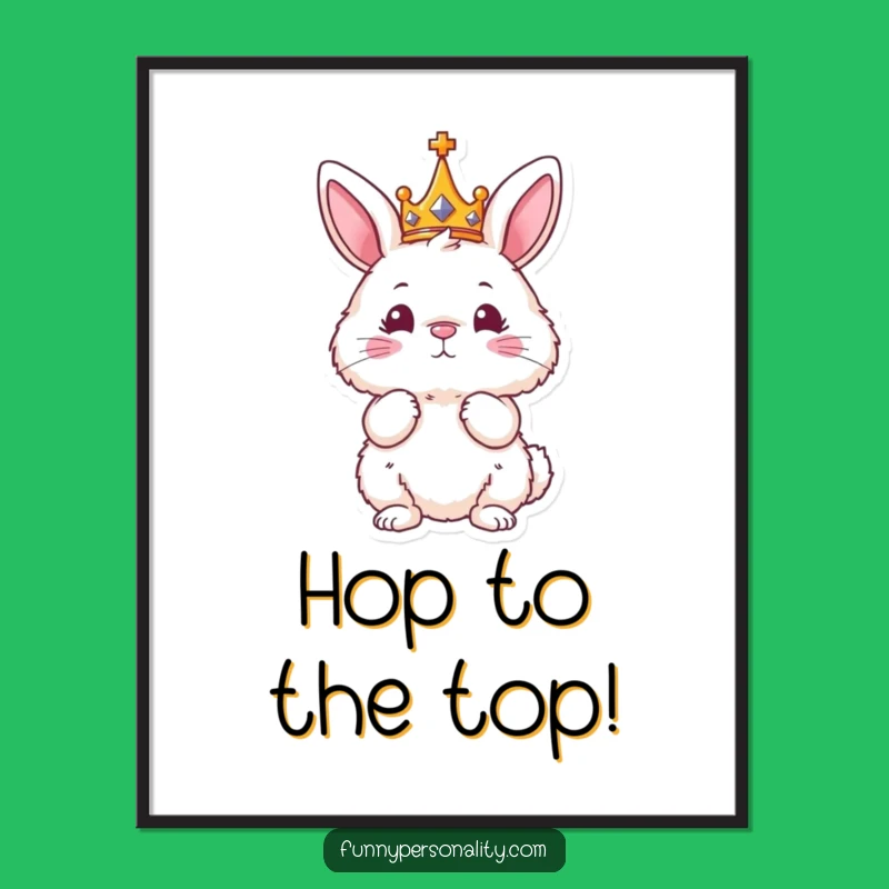 Funny Free Printable Wall Art Bunny King Downloadable Decor, Regal and Whimsical Art