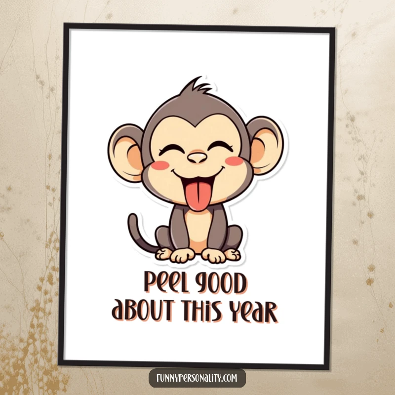 Funny Free Printable Wall Art: A silly monkey making a hilarious face and sticking its tongue out, bringing playful energy to your room.