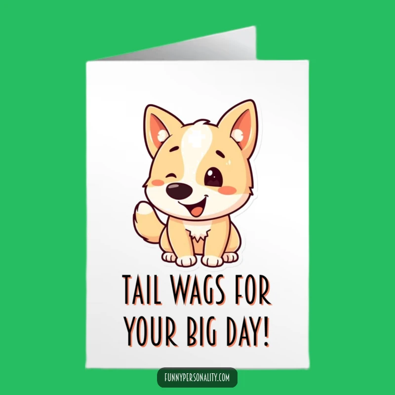 Free Printable Birthday Card Dog Wagging Tail: Funny Downloadable Gift for Dog Lovers