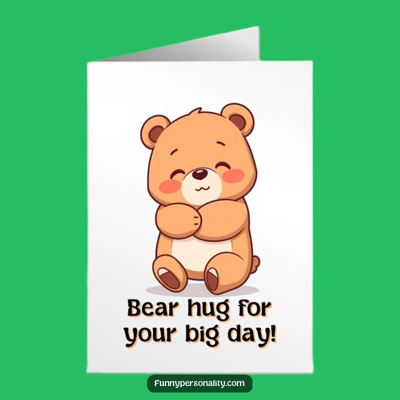 Free Printable Birthday Card: Funny Bear Hug Design, Perfect Downloadable Gift!