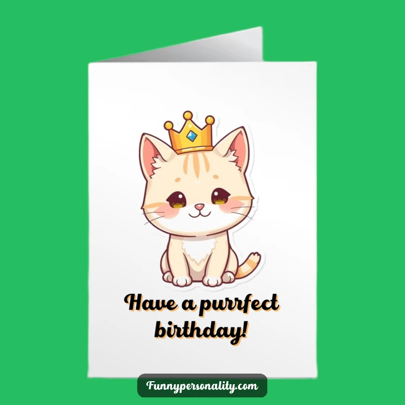 Free Printable Birthday Card: Regal Cat King, Unique Downloadable Gift