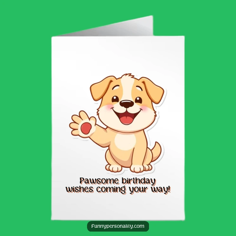 Free Printable Dog Birthday Card: Funny Paw-sitive Wishes Downloadable Gift