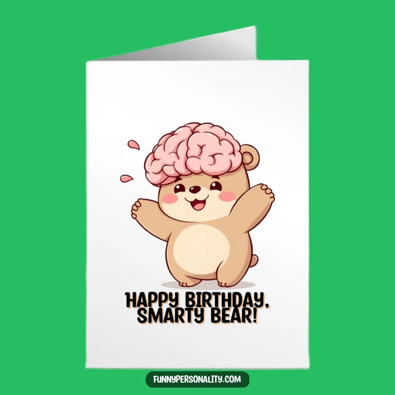 Brainy Birthday Bash! Free Printable Card: Bear Tosses a Smart Idea!