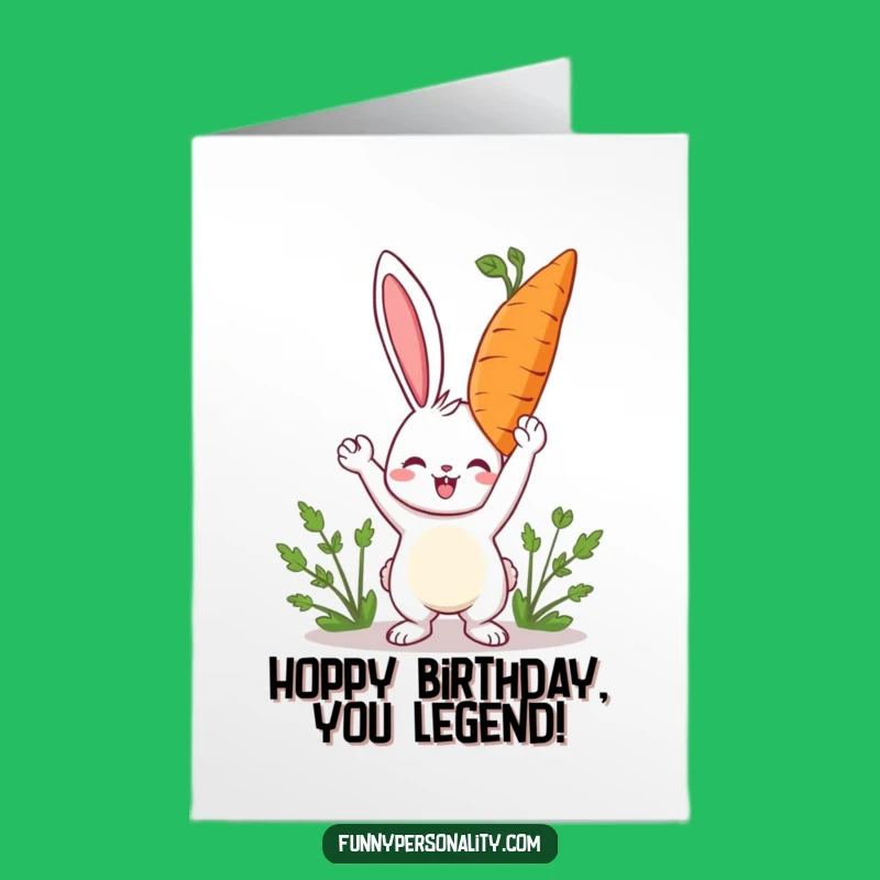 Free Printable Birthday Card: Rabbit's Giant Carrot Haul Downloadable Gift