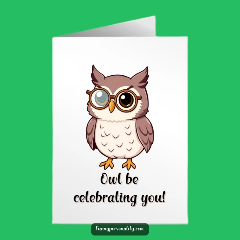 Wise Free Printable Owl Birthday Card - Scholarly Monocle Downloadable Greeting