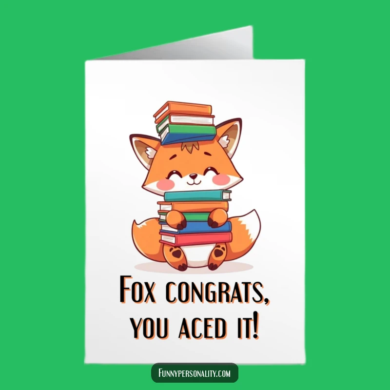 Free Printable Funny Fox Congrats Card - Balancing Act Downloadable