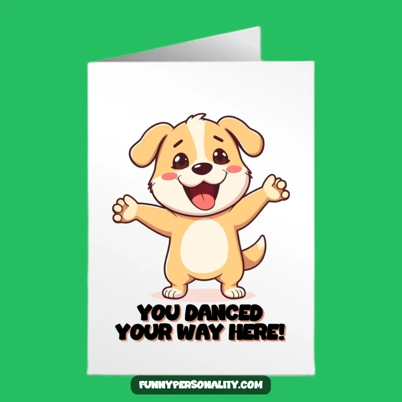 Free Printable Congrats Card: Dog's Dance for Victory!