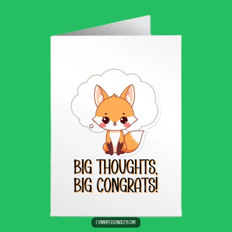 Free Printable Congrats Card: Fox Thought Bubble, Funny Downloadable Celebration