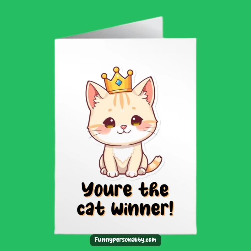 Free Printable Congrats Card: Regal Cat's Approval, Perfect Downloadable Gift