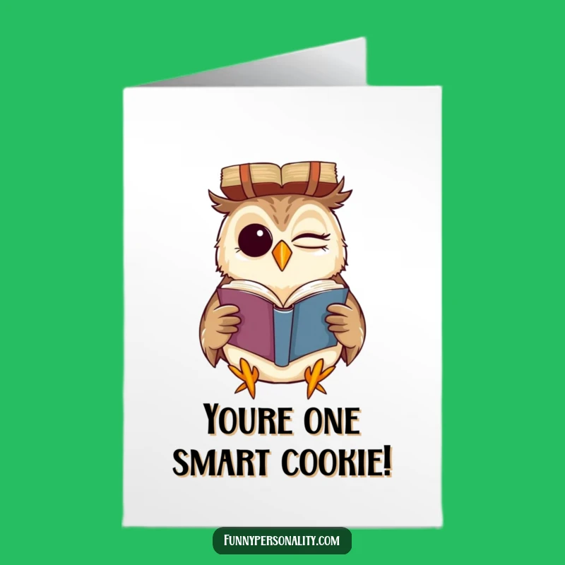 Free Printable Congrats Card: Winking Owl's Clever Read for Funny Celebration