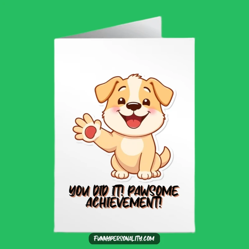 Free Printable Dog Congrats Card: Funny Paw-some Achievement Downloadable