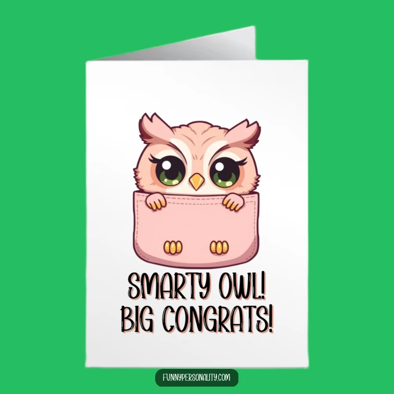 Free Printable Congrats Owl Card, Funny Peek-a-Boo Downloadable for Any News