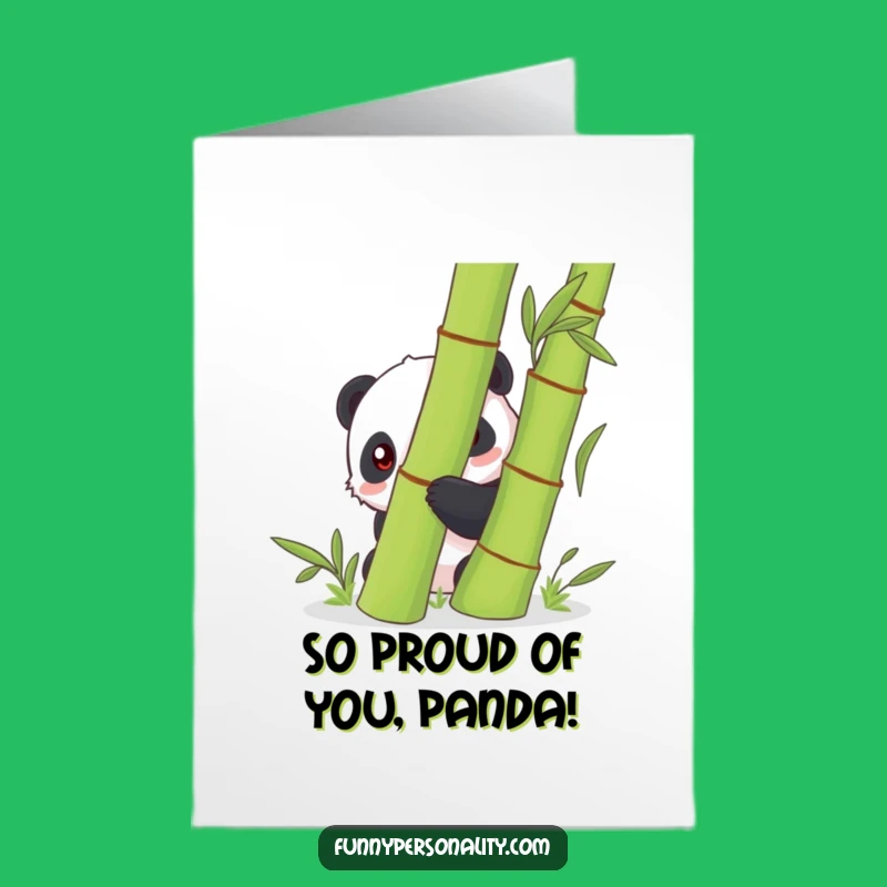 Free Printable Shy Panda Congrats Card: Downloadable Gift for Quiet Triumphs