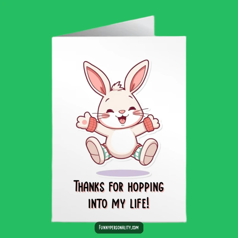 Free Printable Funny Rabbit Thank You Card - Grateful Hoppy Socks Downloadable