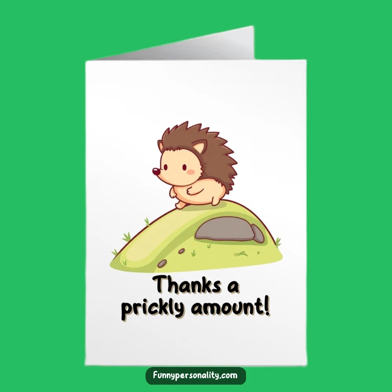 Free Printable Hedgehog Thank You Card: Rolling Fun Design for a Downloadable Grateful Note