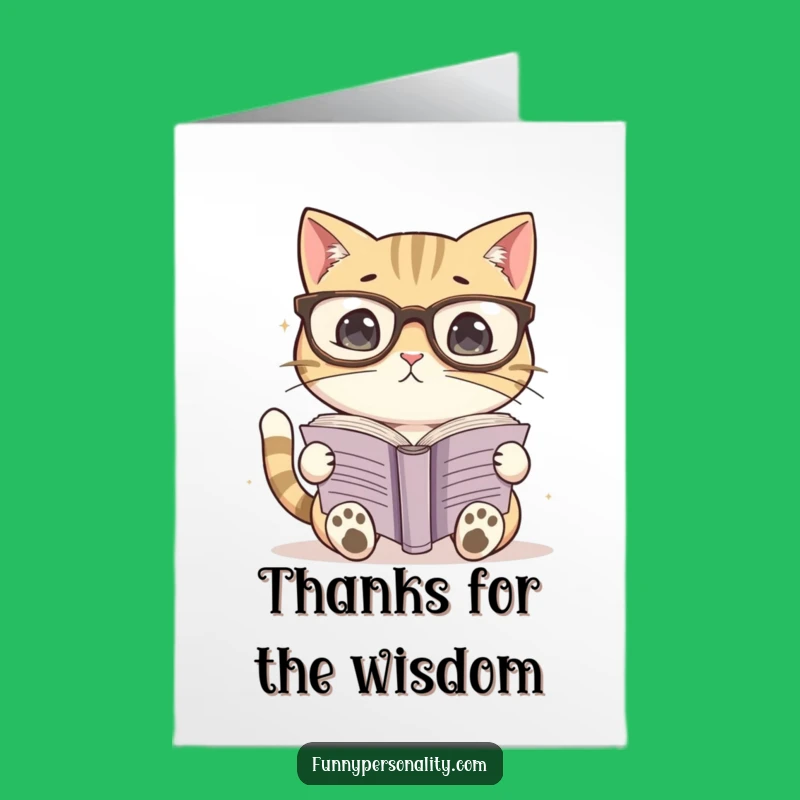 Free Printable Thank You Card: Cat Reader, Downloadable Gratitude with a Hint of Humor