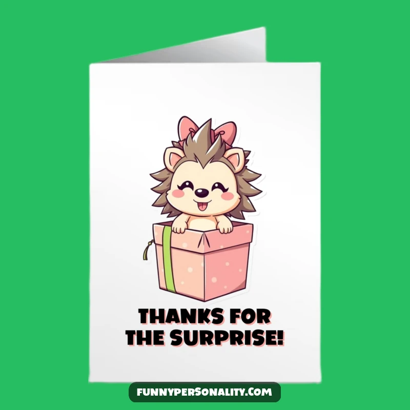 Free Printable Thank You Card: Hedgehog Gift Burst, A Box of Gratitude!