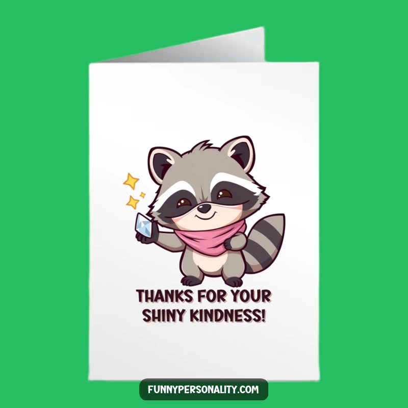 Free Printable Thank You Card: Masked Raccoon Funny Downloadable Gift Of Thanks
