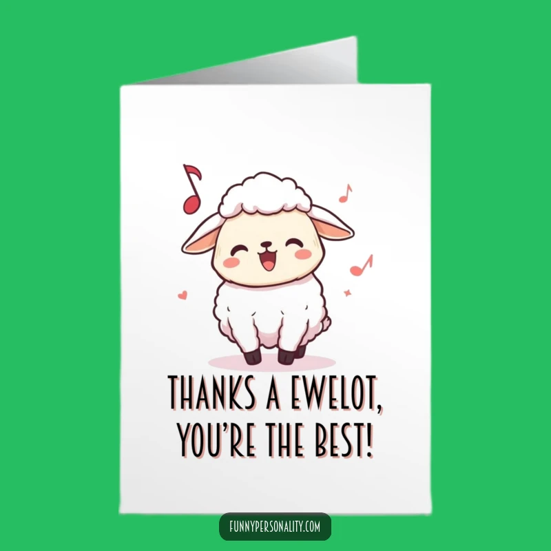 Free Printable Thank You Card Sheep Jamming - Appreciative Downloadable Gift