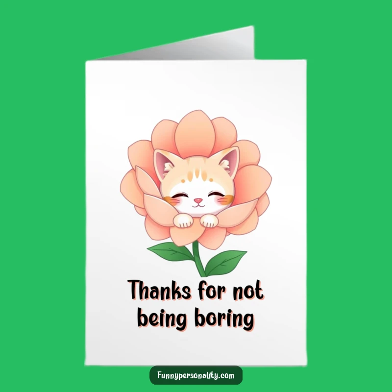 Free Printable Thank You Card: Shy Cat Thanks - Cute Downloadable