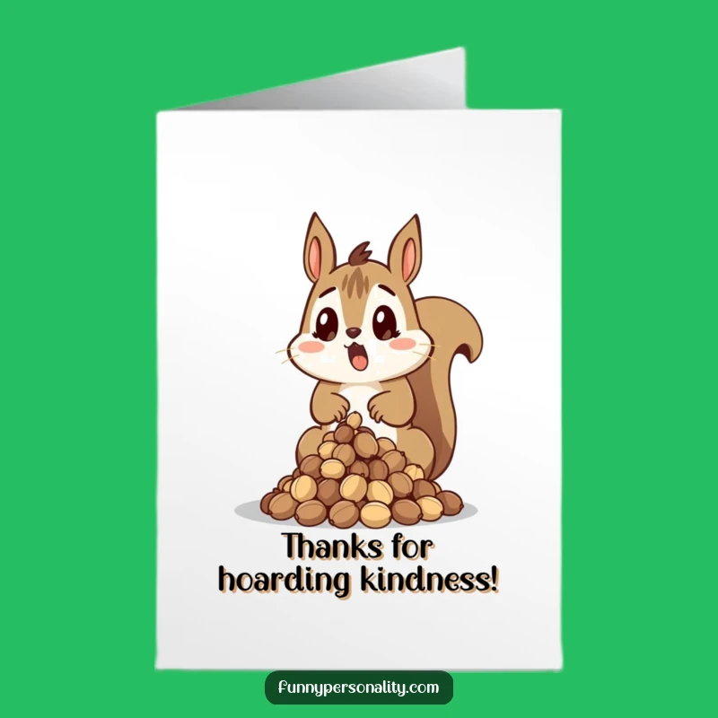 Free Printable Thank You Card: Squirrel Dropping Nuts, Cute Downloadable Gift