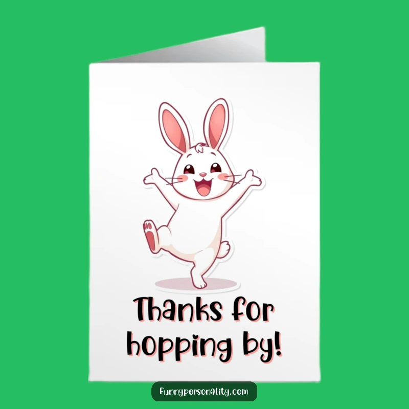 Funny Free Printable Thank You Card: Rabbit Cartwheel Downloadable for Sincere Appreciation