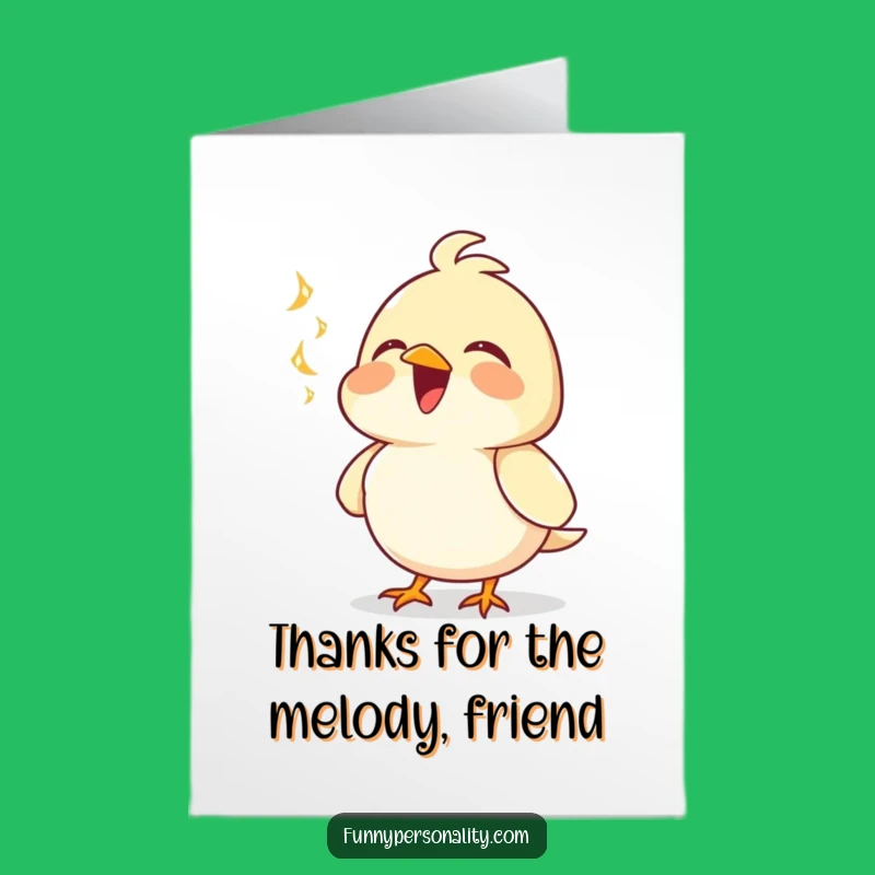 Thank You Bird Card Free Printable: A Song of Gratitude Funny Downloadable Gift