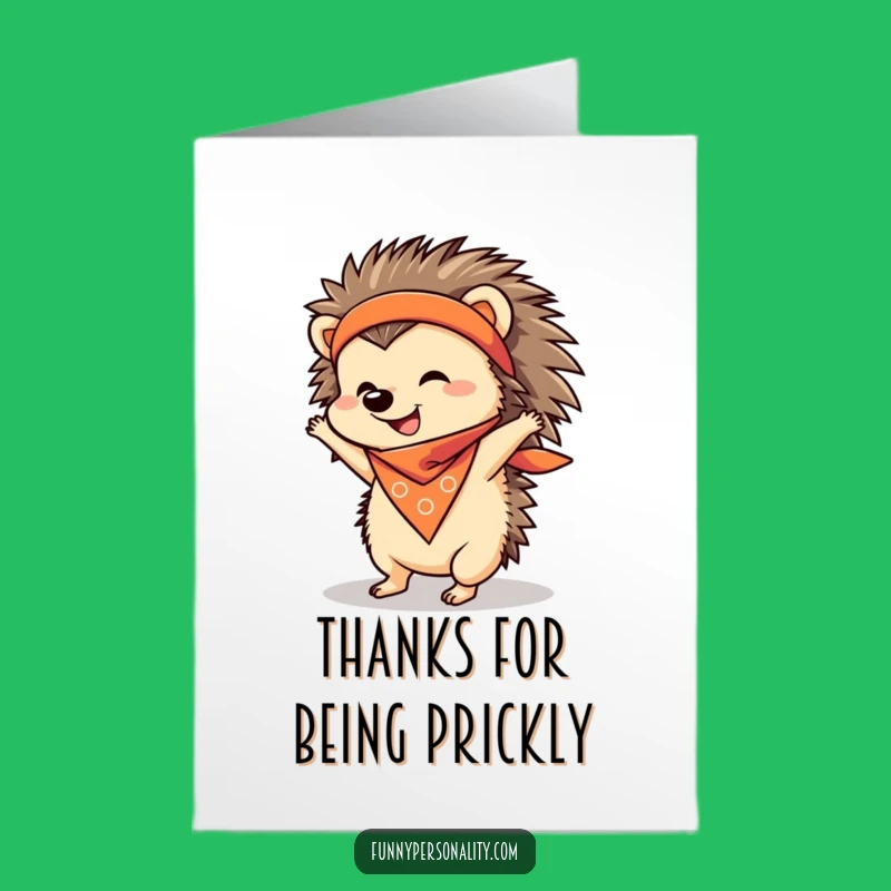 Free Printable Thank You Card: Hedgehog Handstand - Funny Downloadable for Expressing Thanks