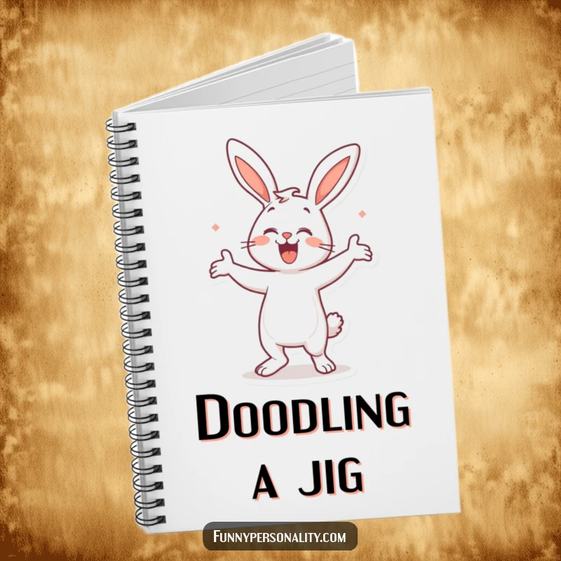 Funny Bunny Dance Notebook: A happy bunny dancing on the cover, ideal for journaling, note-taking, or sketching. Stationery gift.