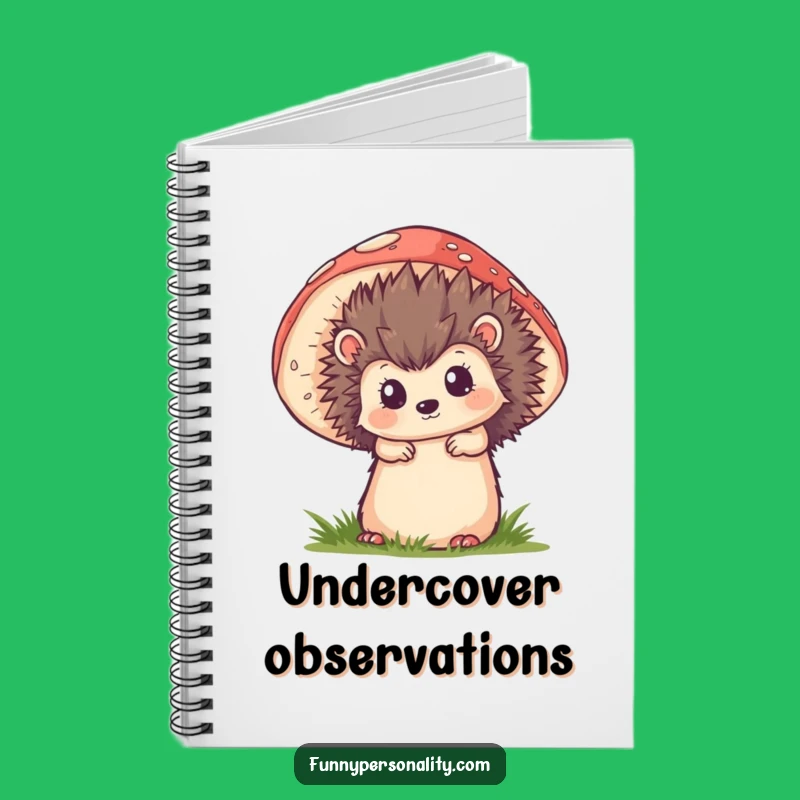 Funny Hedgehog Mushroom Notebook - Jot Down Ideas with Woodland Wonder