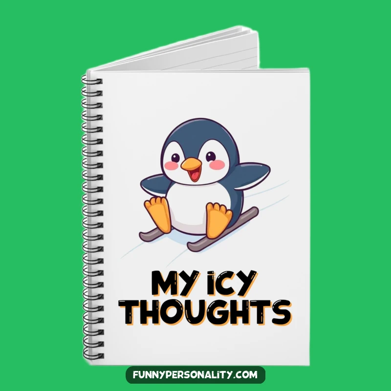 Funny Penguin Sliding Notebook - Jot Down Ideas with Arctic Cheer