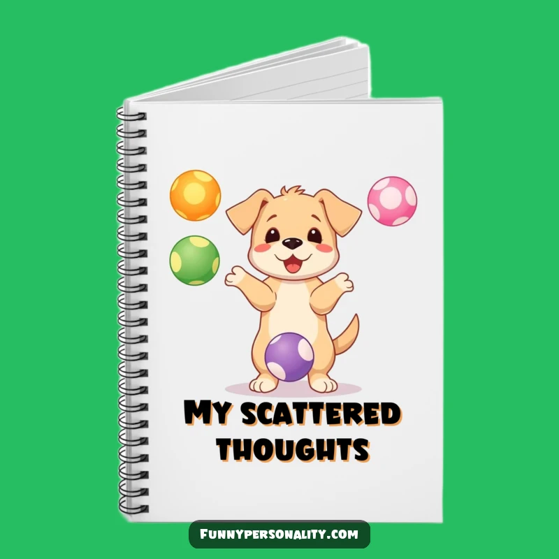 Funny Puppy Juggling Notebook - Playful Journal for Bright Ideas